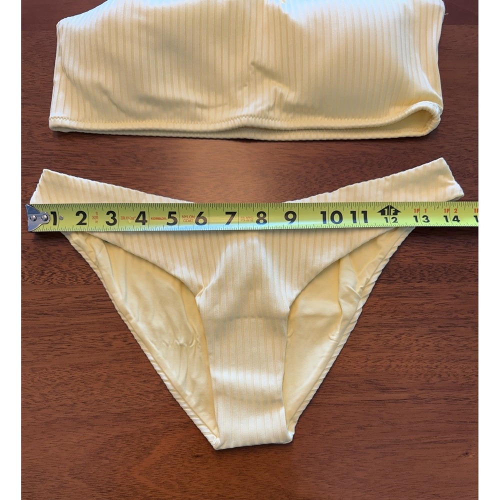 Melissa Odabash Toulouse Ribbed Bikini Set Yellow US 10 UK 14 Swimsuit NWT - Picture 6 of 12